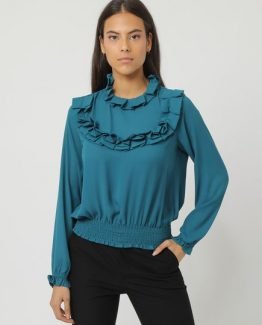 Blusa con bajo fruncido