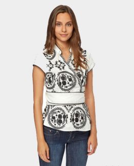 Blusa cruzada bordada Tutto Tempo