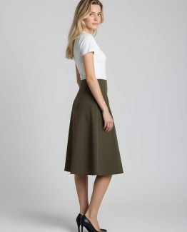 Falda midi lisa