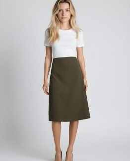 Falda midi lisa