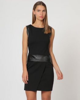 Vestido apliques polipiel - Tutto Tempo