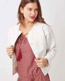 Chaqueta tipo bomber con textura