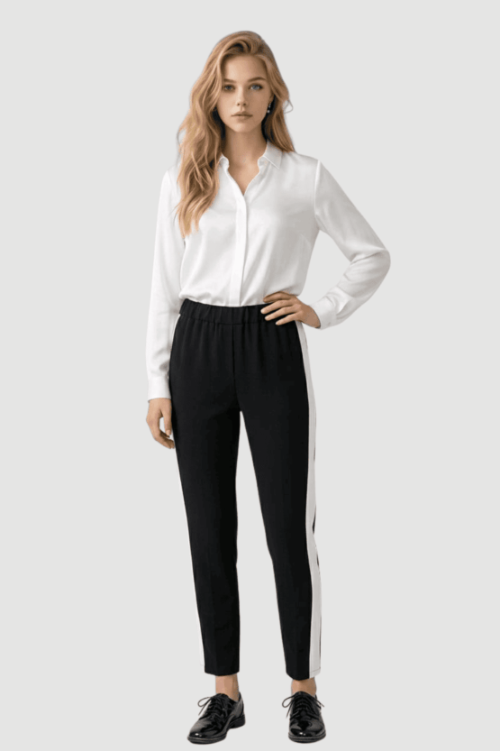 Pantalon con franja en contraste
