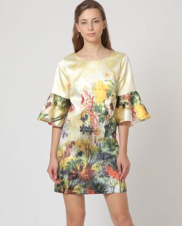 Vestido satinado estampado - Tutto Tempo