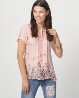 Blusa estampada manga corta - Tutto Tempo