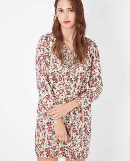 Vestido fluido estampado flores - Tutto Tempo