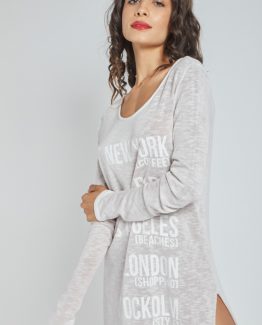 Vestido de punto fino con aberturas - Tutto Tempo
