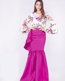 Blusa satinada estampada de flores - Tutto Tempo