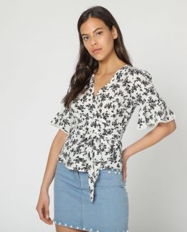 Blusa cruzada estampada - Tutto Tempo