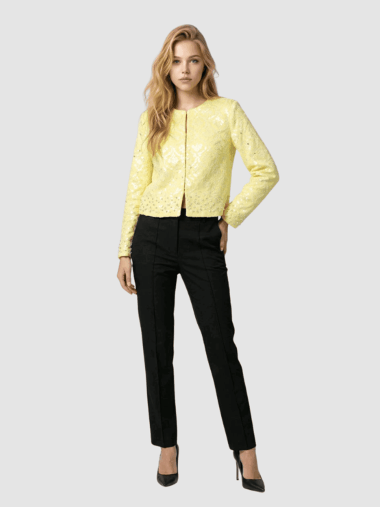 Chaqueta estampada con strass