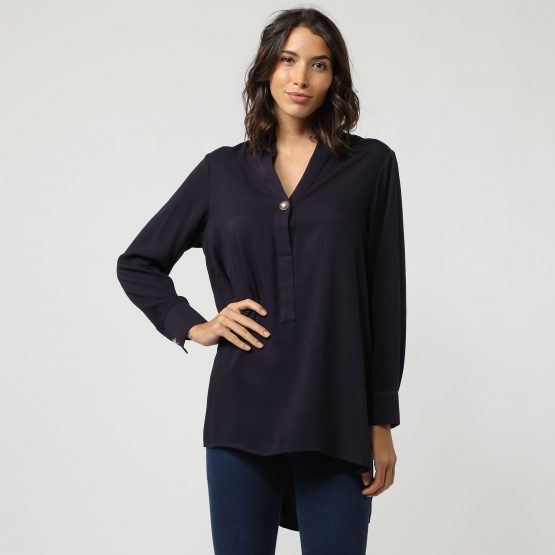Blusa lisa con cierro de botones - Tutto Tempo