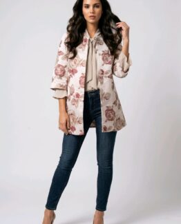 Chaqueta satinada estampada