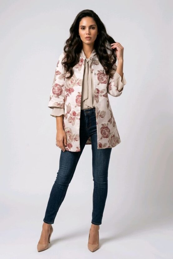 Chaqueta satinada estampada