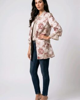 Chaqueta satinada estampada