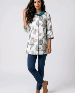 Chaqueta satinada estampada