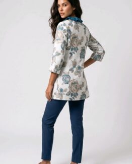 Chaqueta satinada estampada