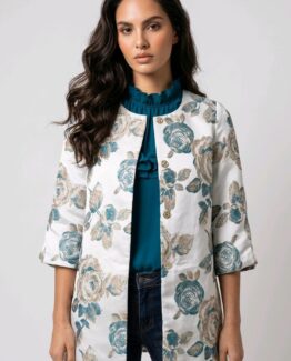 Chaqueta satinada estampada