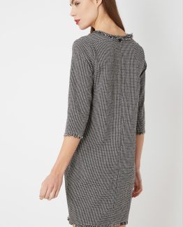 vestido pata de gallo mujer