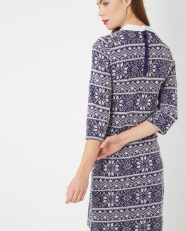 Vestido estampado con cuello bebé