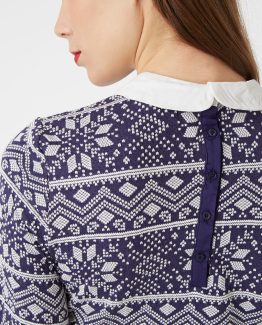 Vestido estampado con cuello bebé