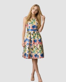 Vestido satinado de flores