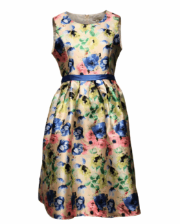 Vestido satinado de flores