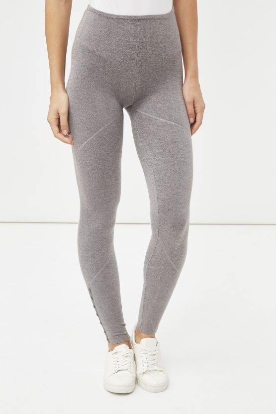 Leggings de punto con botones en el tobillo