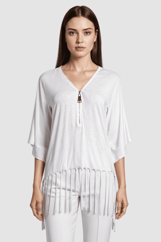Blusa con terminaciones de flecos