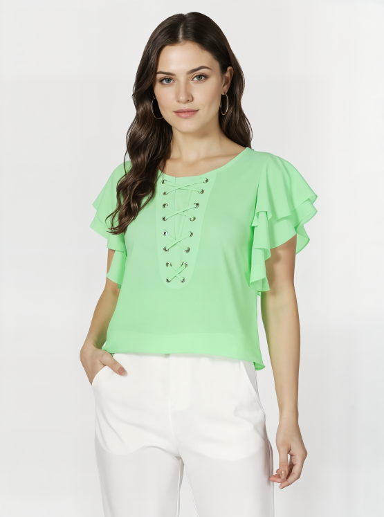 Blusa con manga avolantada