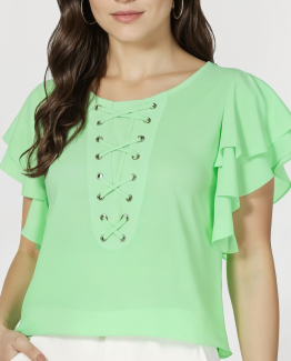 Blusa con manga avolantada