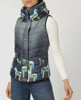 Chaleco guateado estampado