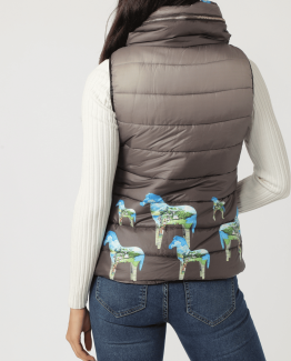 Chaleco guateado estampado
