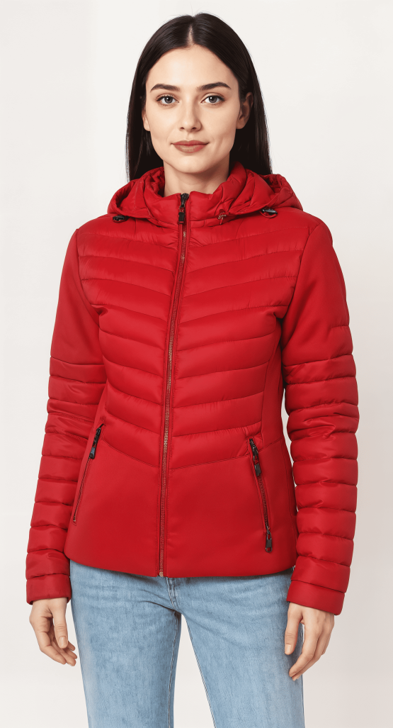 Chaqueta guateada con capucha desmontable