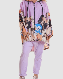 Chubasquero de mujer con estampado anime