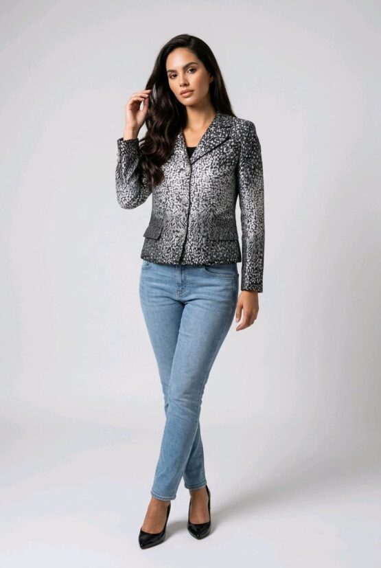 Chaqueta estampada con brillo