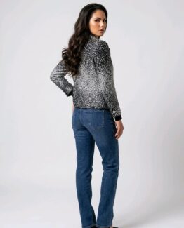 Chaqueta estampada con brillo
