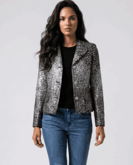 Chaqueta estampada con brillo