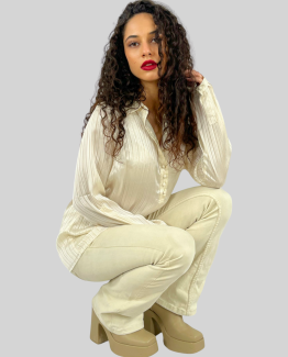 Blusa satinada de rayas