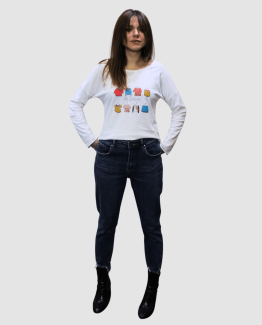 Camiseta de algodón estampada