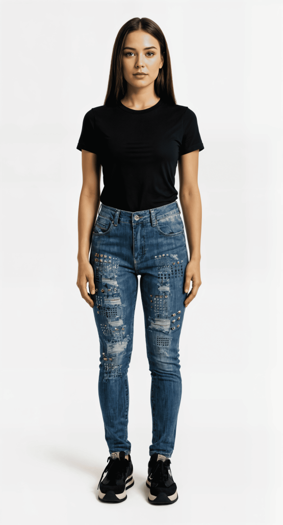 Jeans skinny fit de mujer en denim elástico.
