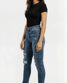 Jeans skinny fit de mujer en denim elástico.