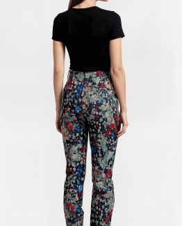 Pantalón satinado de flores
