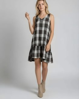 Vestido de cuadros sin mangas