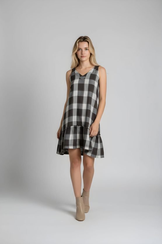 Vestido de cuadros sin mangas