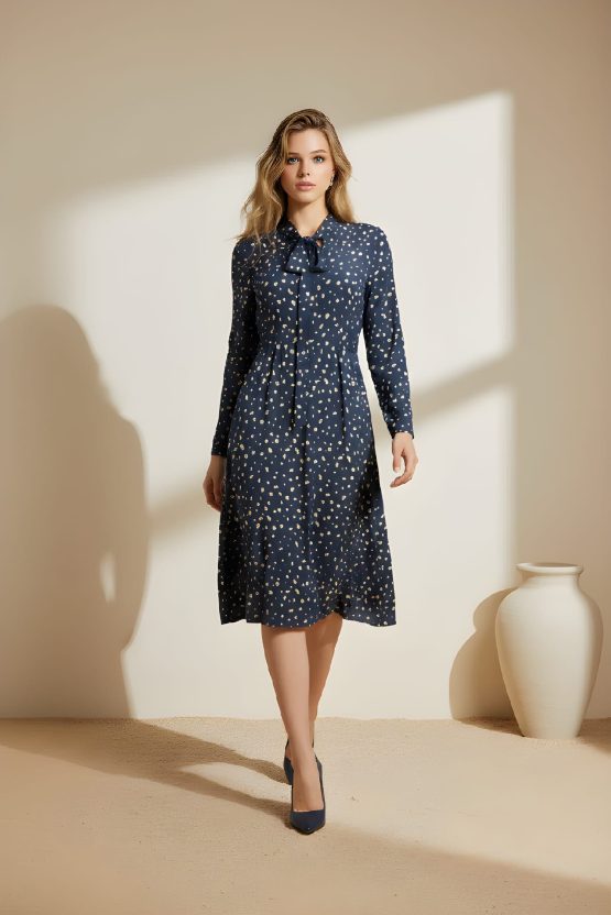 Vestido estampado midi