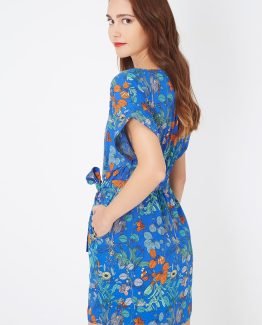 Vestido estampado con cinturón
