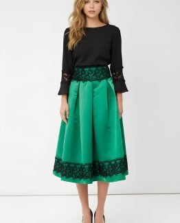 Falda midi bordada