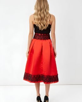 Falda midi bordada