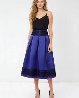 Falda midi bordada