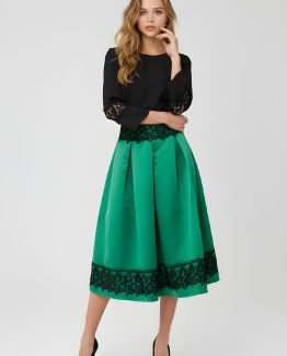 Falda midi bordada